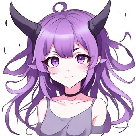 Kawaii Demon Girl | Purple Hair Anime
