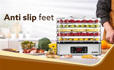 AGARO Regal Food Dehydrator, 5 Stackable Stainless Steel Trays, Digital ...