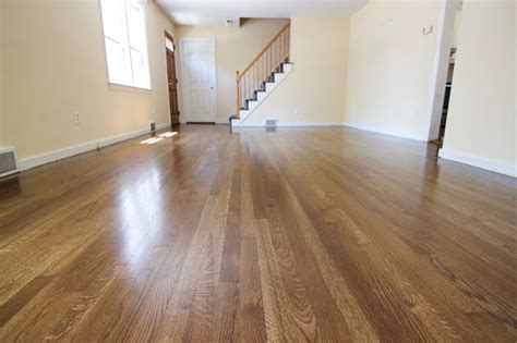 White oak hardwood flooring, stained with Bona "Medium Brown" Dri-fast ...