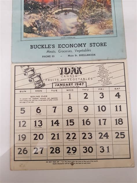 Download 1947 Printable Calendars