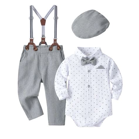 Piomll Boys Matching Sets Gentleman Formal Dress Up Suits Hat ...