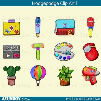 Hodgepodge Clip Art Graphics Set - Free by Asunboy Clips | TPT