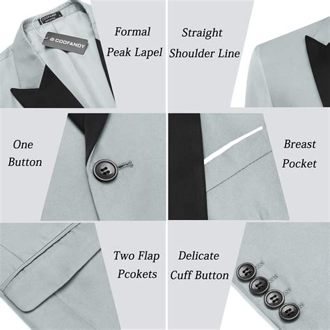 Buy COOFANDY Men 3 Piece Suit Slim Fit Tuxedo One Button Prom Suits ...