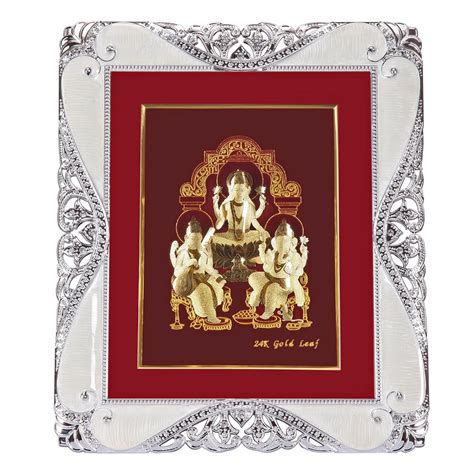 Buy Paper Plus Cream and Red Lakshmi, Ganesh and Saraswati Frame ...