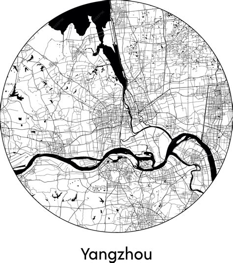 Premium Vector | City map asia china yangzhou vector illustration