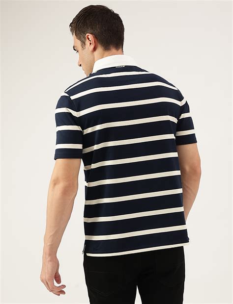 Buy Regular Fit Pure Cotton Stripes Polo Collar Tshirt at Marks & Spencer