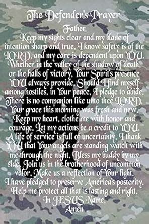 Buy The Defender's Prayer Graph Journal: Military Camoflage Notebook ...