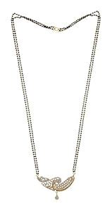 Buy SARDARJI BENTEX WALLEY Black and Silver Brass Mangalsutra for Women ...