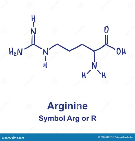 Arginine Chemical Structure. Vector Illustration Hand Drawn Stock ...