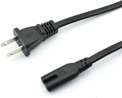 Buy Longdex 1-Pack US AC Power Cord 2 Prong Plug Figure 8 Type Port ...