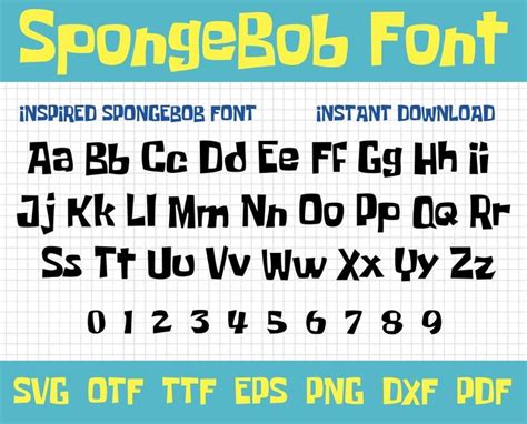 SpongeBob Font, SpongeBob Font SVG, SpongeBob, SpongeBob Svg, SpongeBob ...