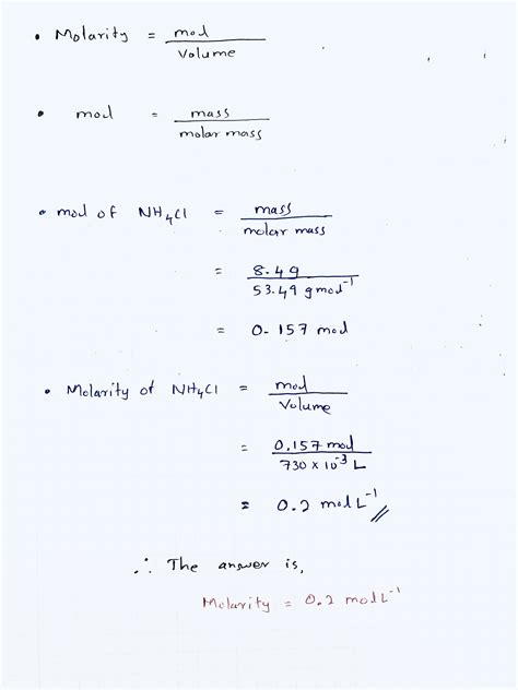[Solved] A solution is prepared by dissolving 8.4g of NH4Cl in enough ...