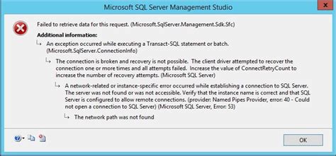 General Network Error SQL Server 的图像结果