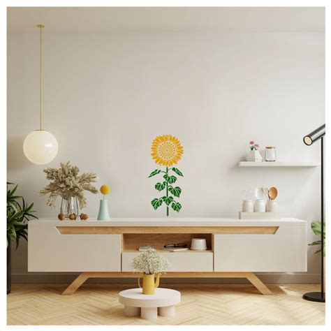 Grand Sunflower Design Stencil for Wall Painting (KDMD1468) Size-40x60 ...