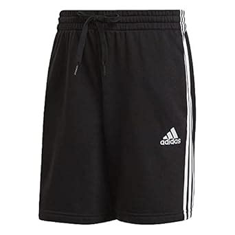adidas,mens,3-Stripes French Terry Shorts,Black/White,Large : Amazon.in ...