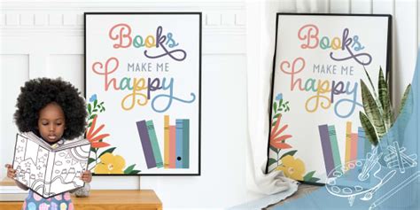Books Make Me Happy Reading Corner Poster (teacher made)
