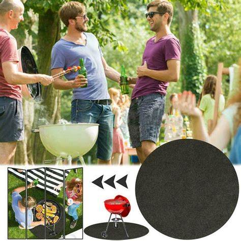 PATLOLLAV Round Fire Pit Mat,Under Grill Mat for Deck,Fireproof Rug Pad ...
