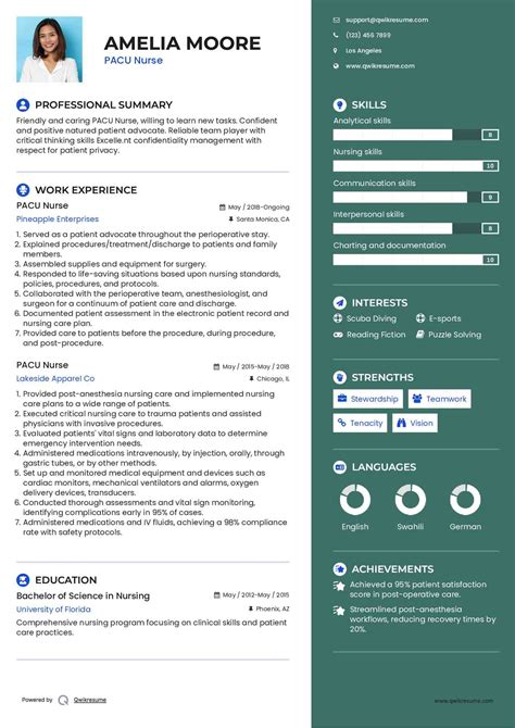 10+ PACU Nurse Resume Samples & Templates for 2025
