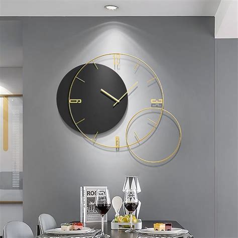 Black Metal Wall Clock - Large 60cm x 50cm Design – thedecorvilla