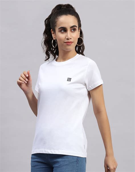 Buy Women White Solid Round Neck Half Sleeve Top Online in India - Rock.it