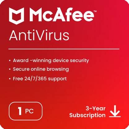 McAfee 1 PC 3 Years Anti-virus (Email Delivery - No CD) Price in India ...