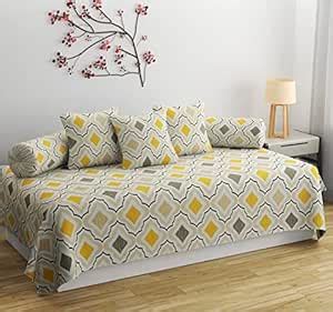 DWORTH 220 TC Pure Soft Cotton 6 Pieces Diwan Cover Set with 1 Single ...