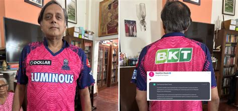 Tharoor Thanks the Rajasthan Royals for Gifting Him a Custom Jersey ...
