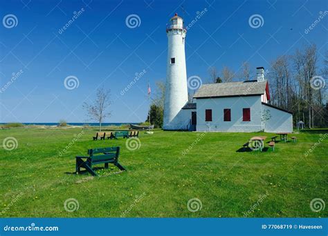 Sturgeon Point Lighthouse, Built in 1869 Stock Image - Image of ...