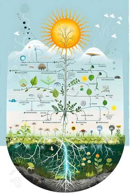 Simplified ecosystem model highlighting energy transfer from sunlight ...