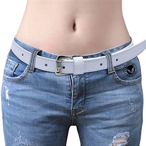 Buy The Combo of Two Casual Sleek Belts Black Eyelids Belt and White ...