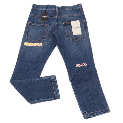 3867U jeans bimbo FENDI pantalone blu denim stretch trouser kid boy