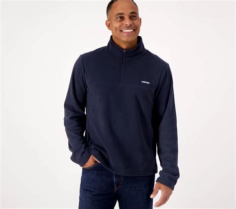 Lands' End Men's Tall Quarter Zip Fleece Pullover - QVC.com