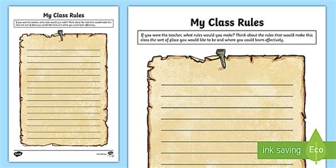 Year 3 My Class Rules! Worksheet / Worksheet