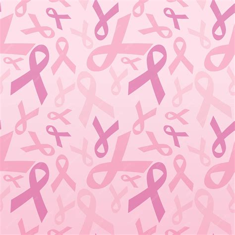 Premium Vector | Pink ribbon pattern background for breast cancer ...