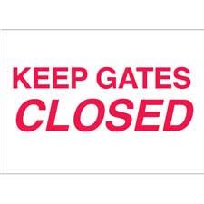Keep Gates Closed Sign - Brady Part: 95444 | Brady | BradyIndia.co.in