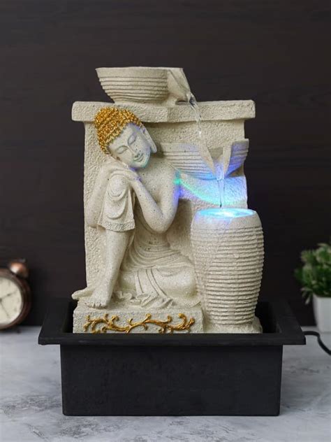 CHRONIKLE Polyresin Elegant Buddha Tabletop Indoor Waterfall Fountain ...