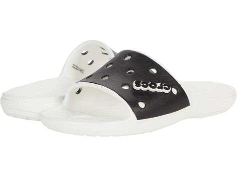 Buy Crocs Unisex Adult Classic Slide 206882-103 White/Black M7W9 at ...