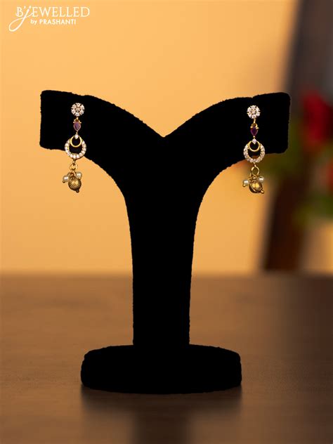 Antique haaram with pink kemp & cz stones and pearl & golden beads han ...