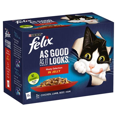 FELIX AS GOOD AS IT LOOKS Meaty Selection in Jelly Wet Cat Food 12x100g | One Stop