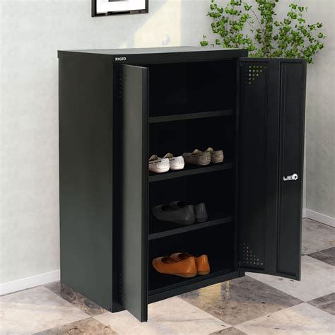 Rigid Steel Shoe Rack With Doors 3 Shelves Storage Cabinet | Desertcart ...
