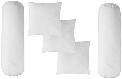 Amazon Brand - Solimo 5 Piece Microfibre Filled Bolster and Cushion Set ...