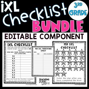 ixl Checklist - Third Grade BUNDLE by Teaching Dunn Simply | TPT