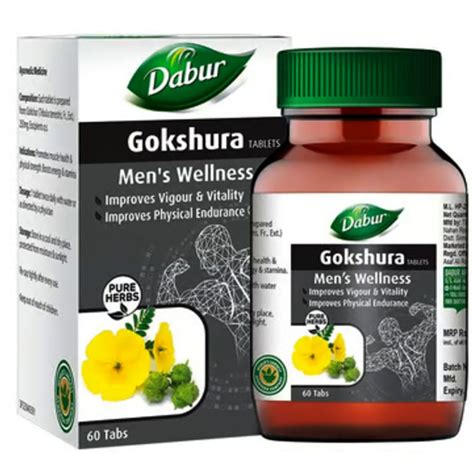 Buy Dabur Gokshura Men's Wellness, 60 Tablets | 19 Minutes Delivery ...
