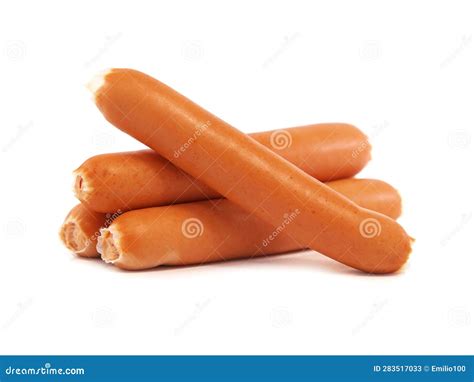 Hot Dog Sausages Isolated on White Stock Image - Image of dish, meat ...