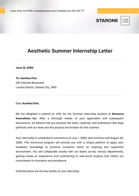 Free Aesthetic Content Writer Internship Offer Letter Template to Edit ...