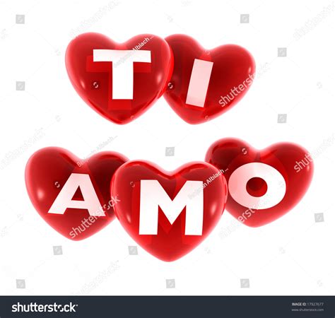 Hearts Text Ti Amo Stock Illustration 17927677
