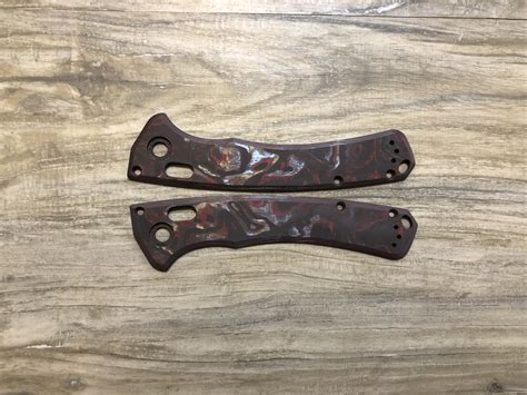 Red Shadow Carbon Fiber Benchmade 15080 Crooked River Custom Scales ...