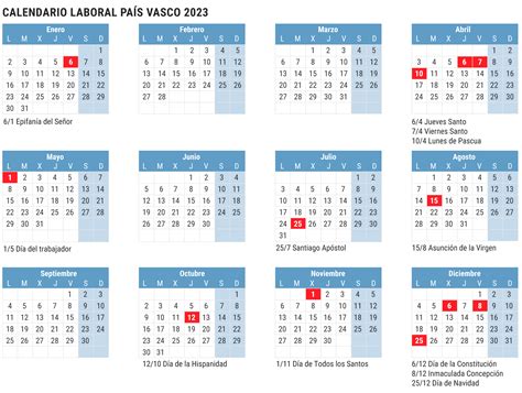 Calendario laboral País Vasco 2023: Días festivos y puentes en Euskadi ...