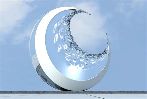 不锈钢实心圆棒编织月亮雕塑安装效果图_艺术制品有限公司-站酷ZCOOL