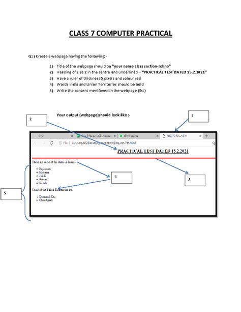 Computer practical question Class 7 - Computer Science SL - CLASS 7 ...